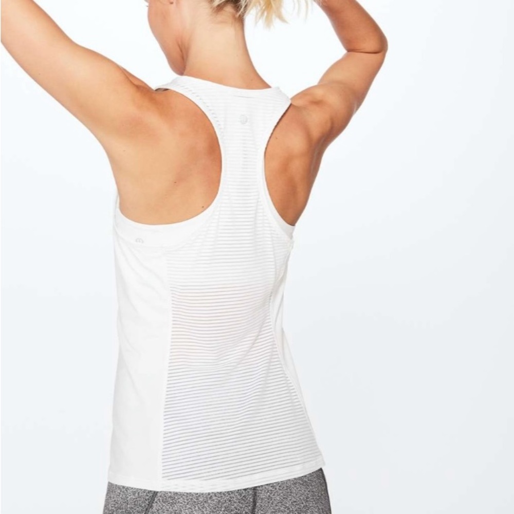 EUC Lululemon Goal Crusher Tank Top - White Stripe